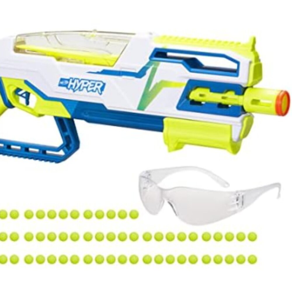 NERF Hyper Bundle, Siege-50 Pump-Action Blaster, Up to 110 FPS Velocity, Eyewear